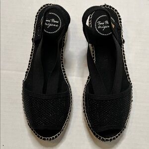 Toni Pons Estel Espadrille Sandal Size 7 New no Box Black